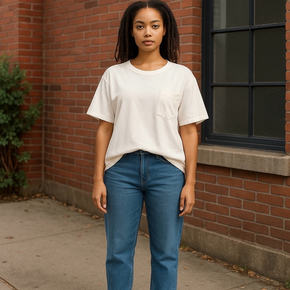 Classic Short Sleeve Pocket Tee in Cream